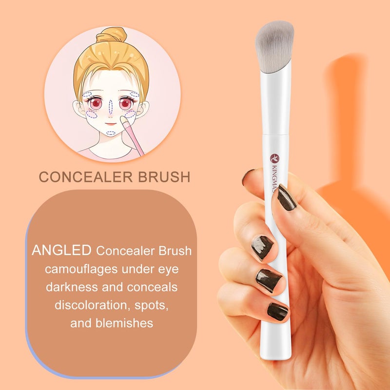 KingMas Concealer Brush, Angled Under Eye Makeup Brush Small Precision Face Blending Brush (270) - Image 2